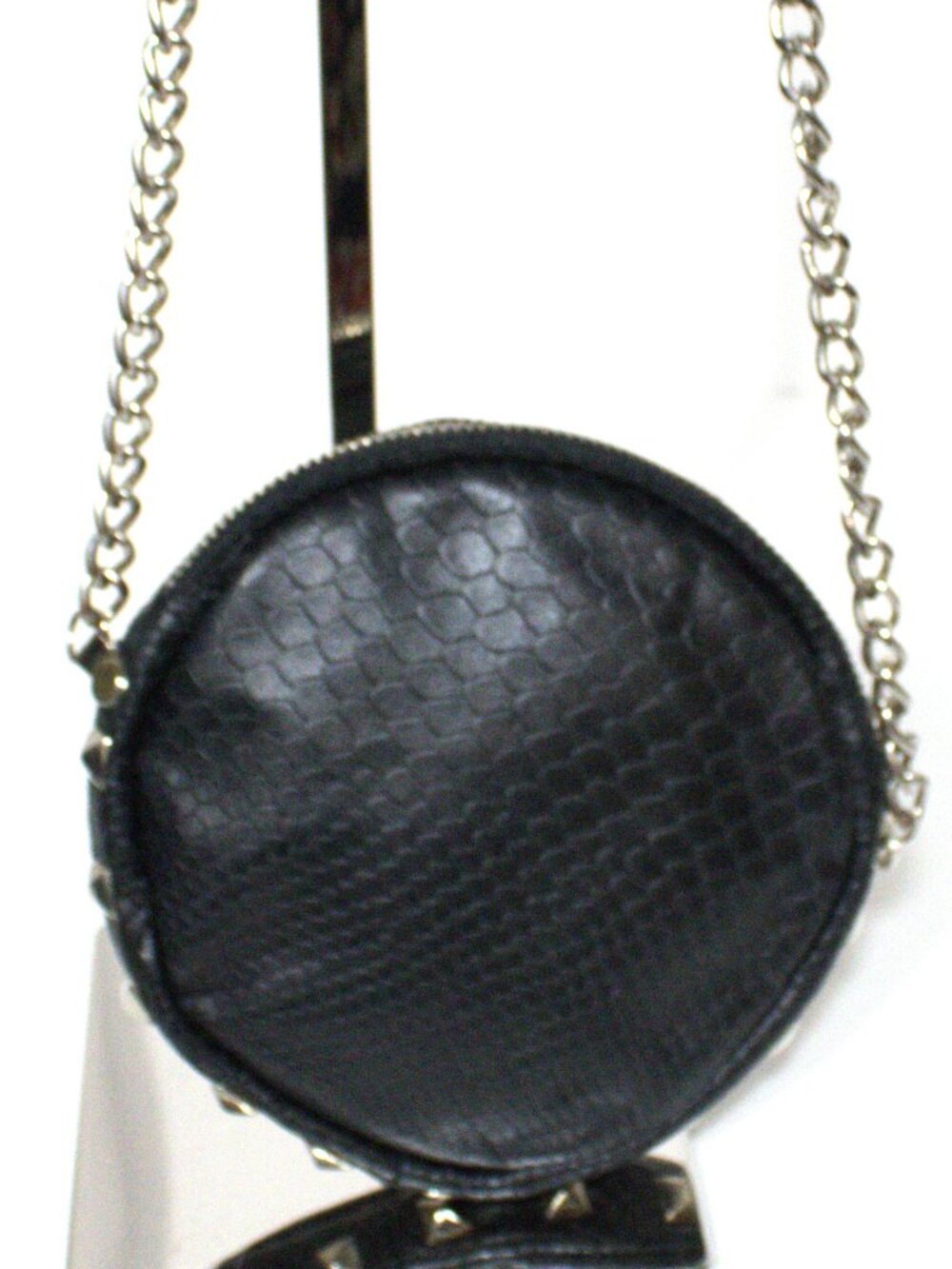 JJ Winters, Paula Crossbody, Leather Snakeskin Embossed, Silver Studs & Hardware
